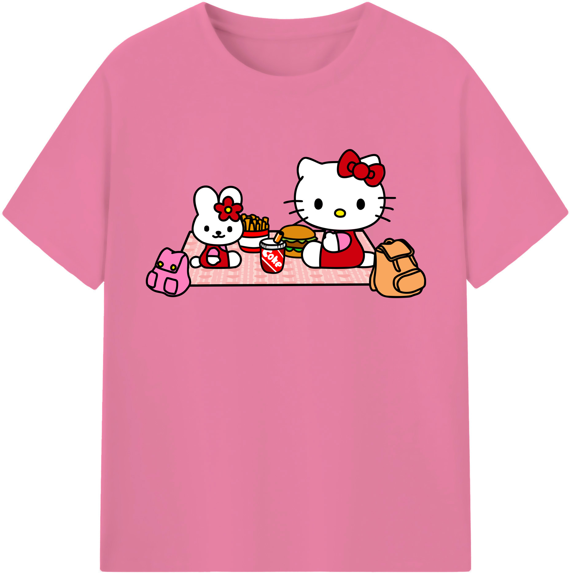 （画像用） Hello Kitty ハローキティ 綿100％半袖Tシャツ（フロントプリント）
